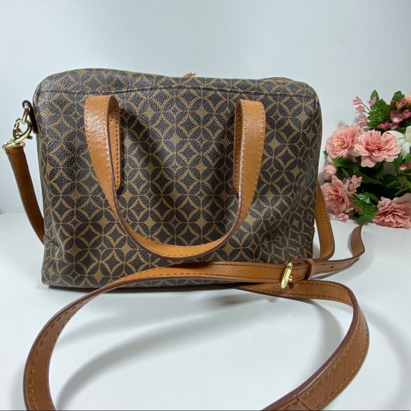 Fossil Signature Sydney Brown Satchel Bag - Picture 3 of 8